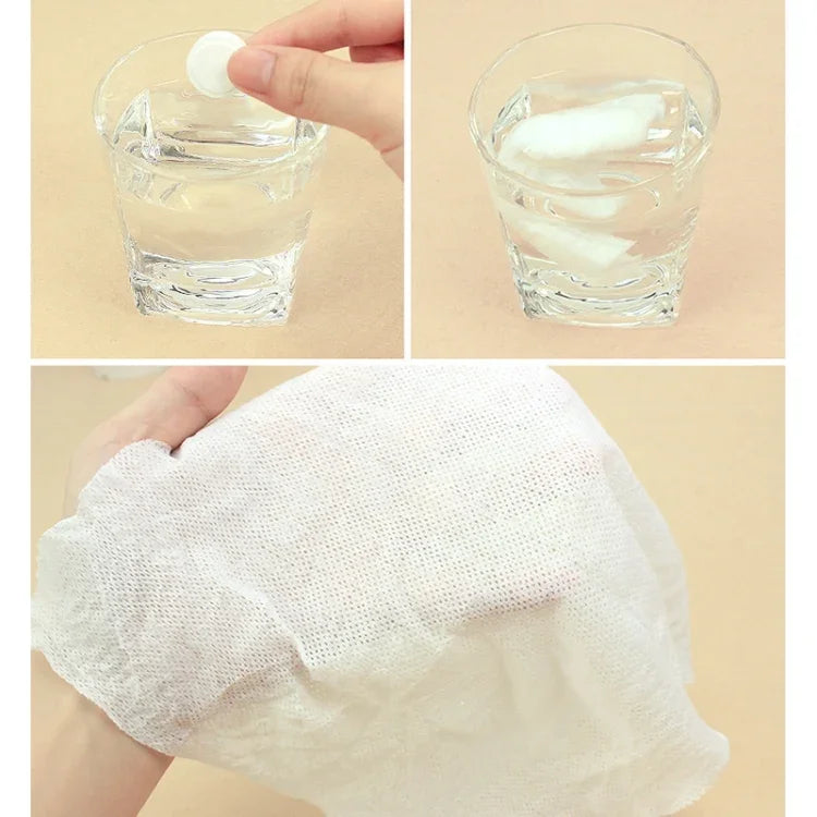 60個セット キャンディスタイル携帯用使い捨て旅行用コットンタオル、サイズ：22*20cm、60個セット