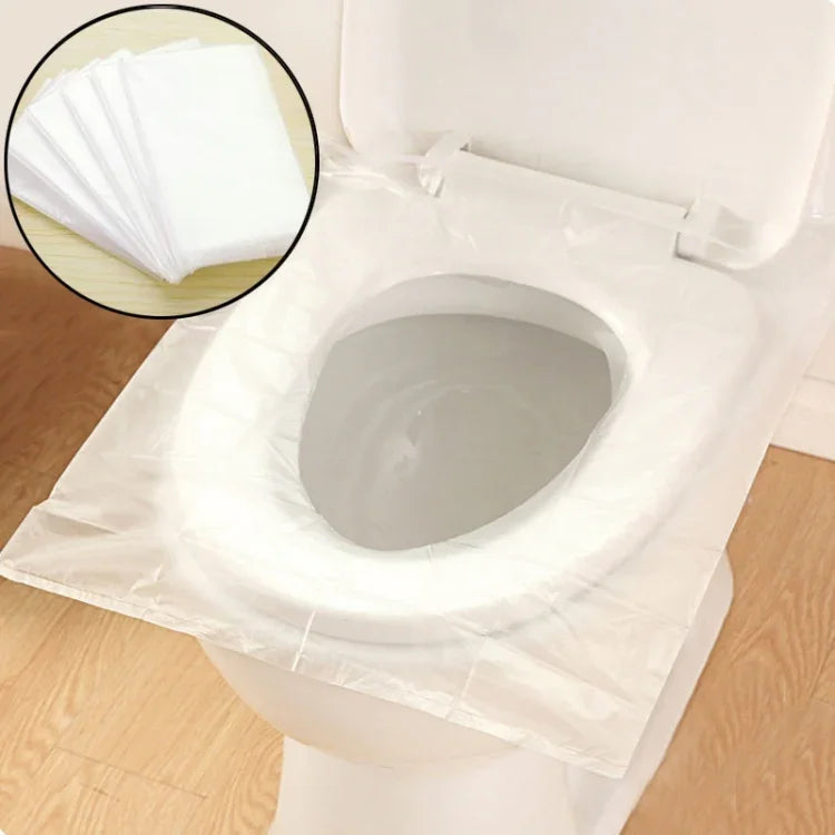 50枚入り 旅行用使い捨てトイレ便座カバー マット トイレットペーパーパッド、50枚入り便座カバー