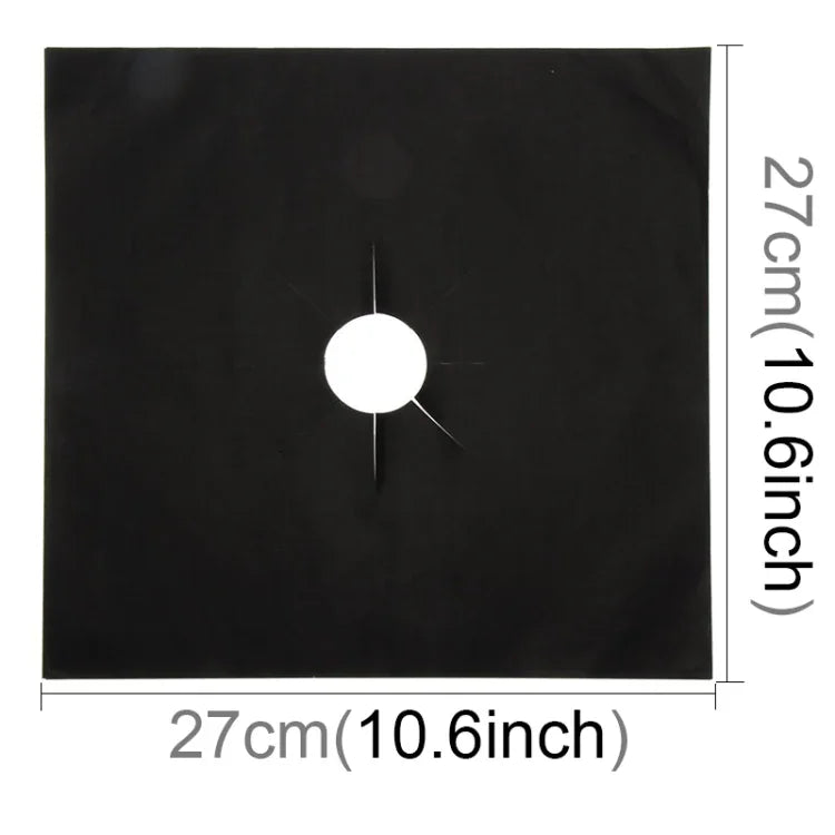 4個セット ガスコンロ表面超薄型繊維素材コンロ保護クリーニングパッド、サイズ：27*27cm（ブラック）、4個セット