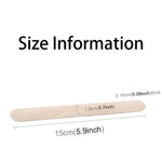 100本 15cm 木製スパチュラ ワックス拭き取りツール アイスクリームバー用スティック、ワックス拭き取りツール