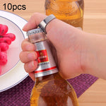 10個セット リングスタイル金属製ビール瓶＆缶オープナー 内径：2.2cm、10個セットリングスタイル