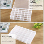 プラスチックオーガナイザー収納ボックス 取り外し可能グリッド仕切り ジュエリー イヤリング 釣り針 小物用、大サイズ、36スロット、36スロット