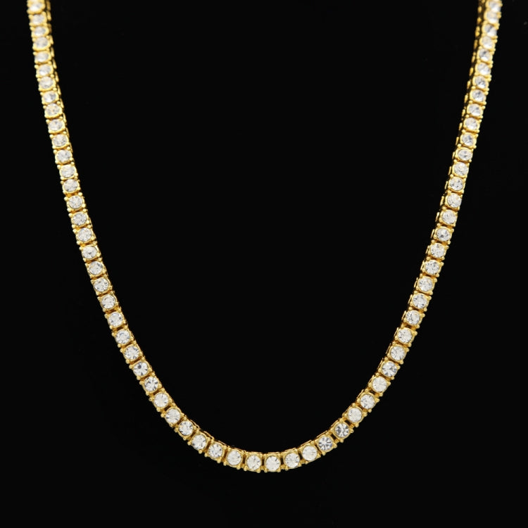 メンズ ヒップホップパンク 1列クリスタル埋め込み合金ネックレスチェーン、サイズ: 20インチ、サイズ: 20インチ