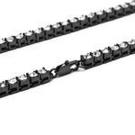 メンズヒップホップパンク シングルロウクリスタルインレイド合金チェーンネックレス、サイズ：30インチ、サイズ：30インチ