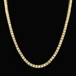 メンズヒップホップパンク シングルロウクリスタルインレイド合金チェーンネックレス、サイズ：30インチ、サイズ：30インチ