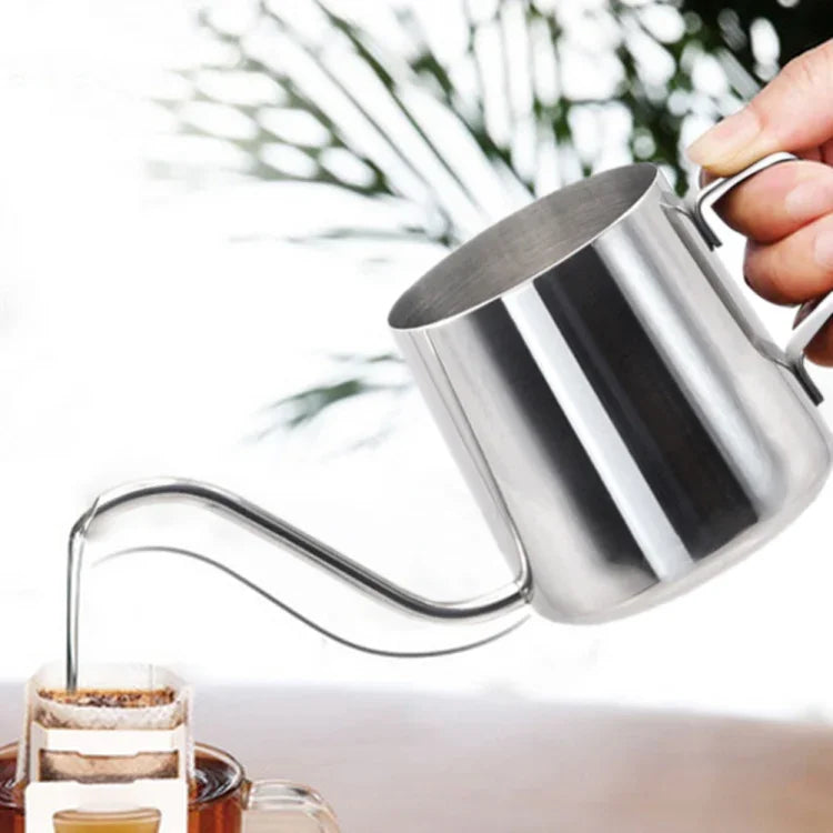 長細ノズル 304ステンレス製 ハンドドリップコーヒーポット 吊り耳付き、250ML
