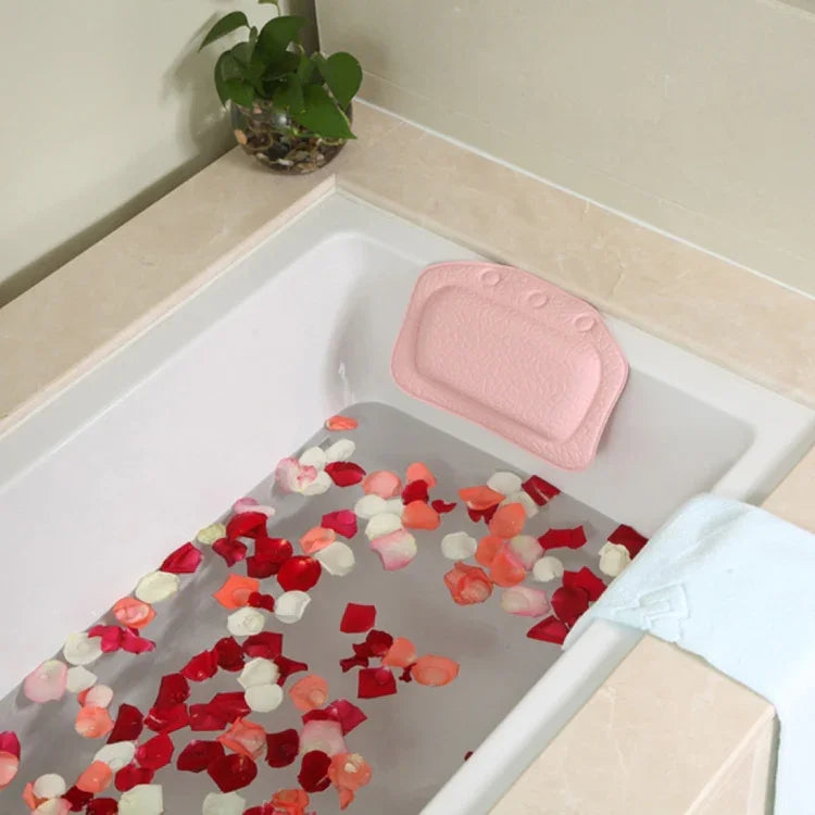 バス用品 浴槽用枕 バスタブヘッドレスト 吸盤式 防水バスピロー、ランダムカラー配送、サイズ: 31*21cm、浴槽用枕