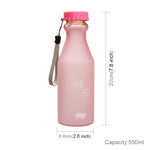 550ml フロスト加工漏れ防止プラスチック製携帯用ソーダボトル 密封シンプル 学生用便利飲料ボトル 550ml