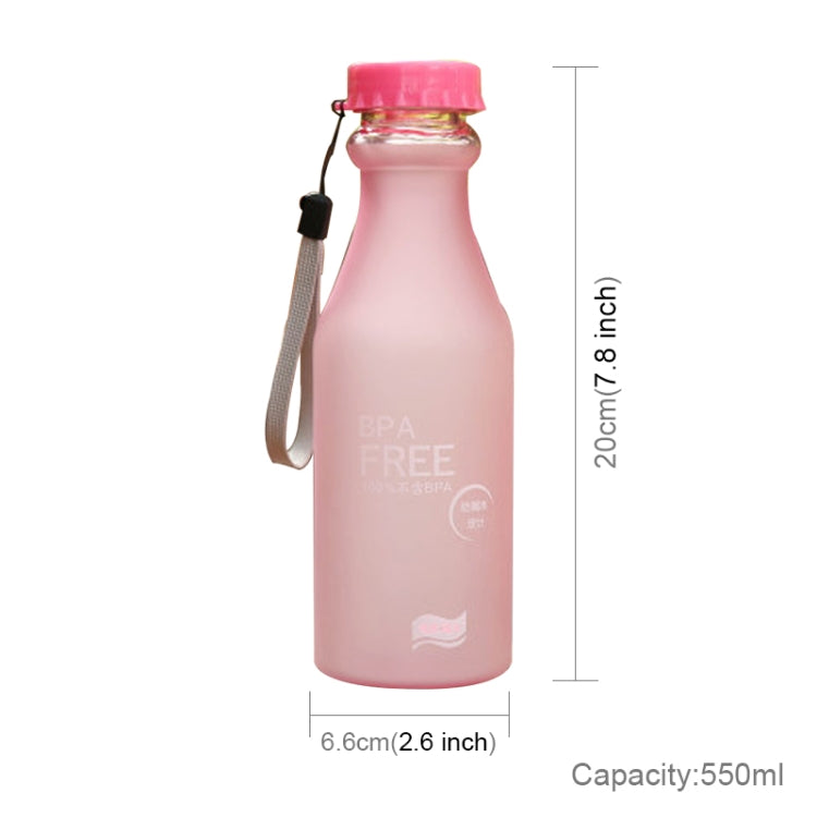 550ml フロスト加工漏れ防止プラスチック製携帯用ソーダボトル 密封シンプル 学生用便利飲料ボトル 550ml