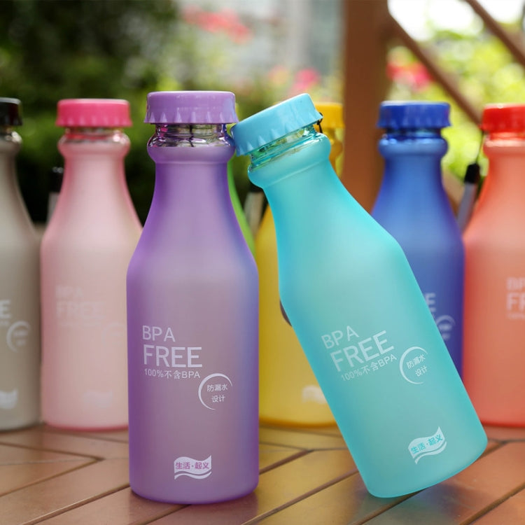 550ml フロスト加工漏れ防止プラスチック製携帯用ソーダボトル 密封シンプル 学生用便利飲料ボトル 550ml