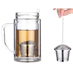 ステンレス製ロック付きスパイスティーストレーナー メッシュインフューザー ティーボールフィルター 大サイズ：8 x 8cm、大サイズ：8 x 8cm