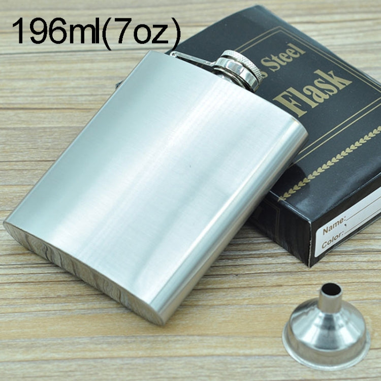 196mL (7oz) アウトドアスポーツ便利ホームトラベル野外ステンレス製携帯用ヒップフラスク（小さなじょうご付き）(シルバー 196mL (7oz)), 196mL (7oz)