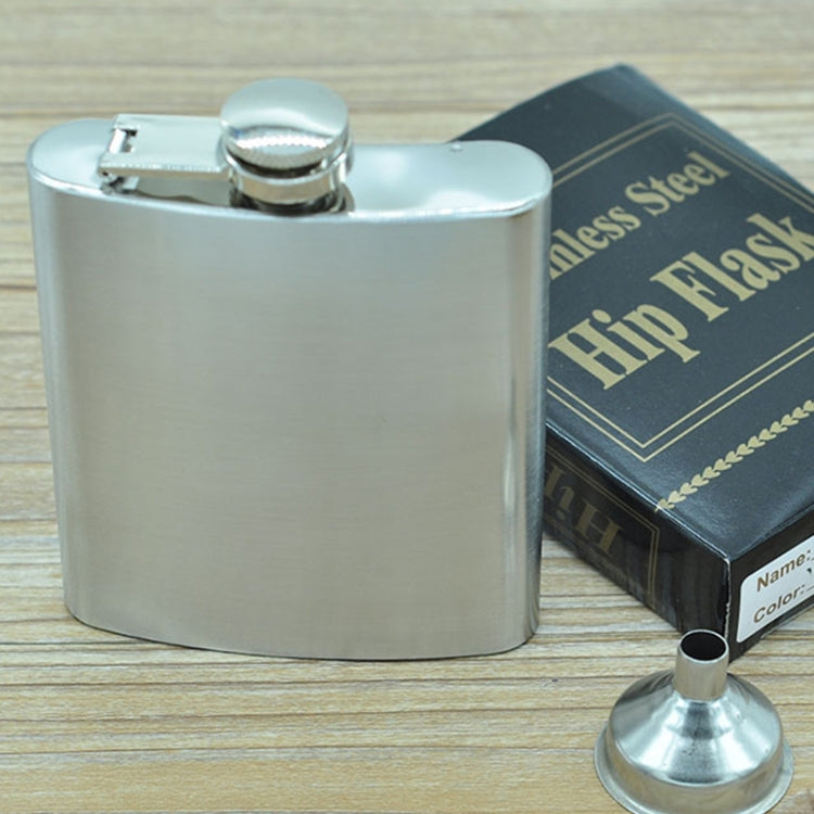 196mL (7oz) アウトドアスポーツ便利ホームトラベル野外ステンレス製携帯用ヒップフラスク（小さなじょうご付き）(シルバー 196mL (7oz)), 196mL (7oz)