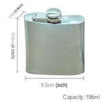 196mL (7oz) アウトドアスポーツ便利ホームトラベル野外ステンレス製携帯用ヒップフラスク（小さなじょうご付き）(シルバー 196mL (7oz)), 196mL (7oz)