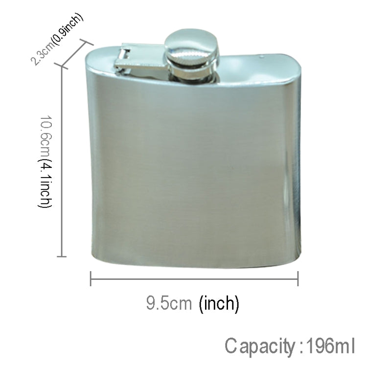 196mL (7oz) アウトドアスポーツ便利ホームトラベル野外ステンレス製携帯用ヒップフラスク（小さなじょうご付き）(シルバー 196mL (7oz)), 196mL (7oz)