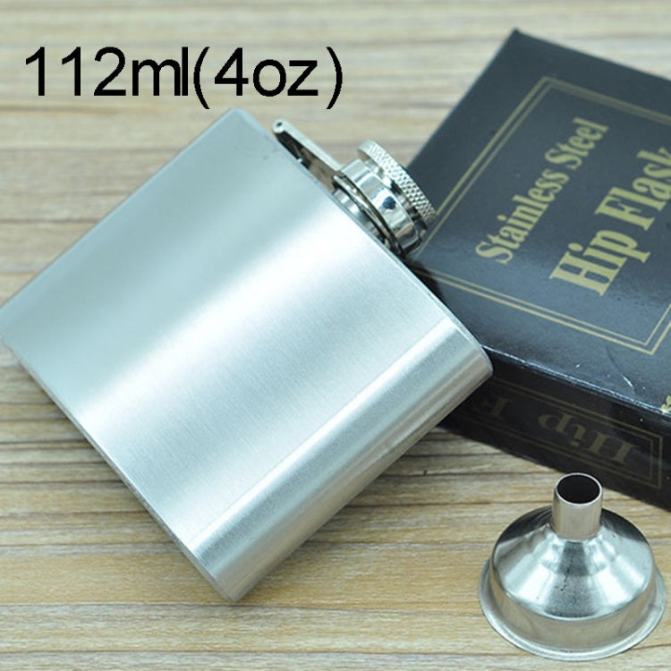 112mL (4oz) アウトドアスポーツ 携帯用 ホーム トラベル 野外 ステンレス製 ポータブル ヒップフラスク（小さなじょうご付き）（シルバー 112mL (4oz)）