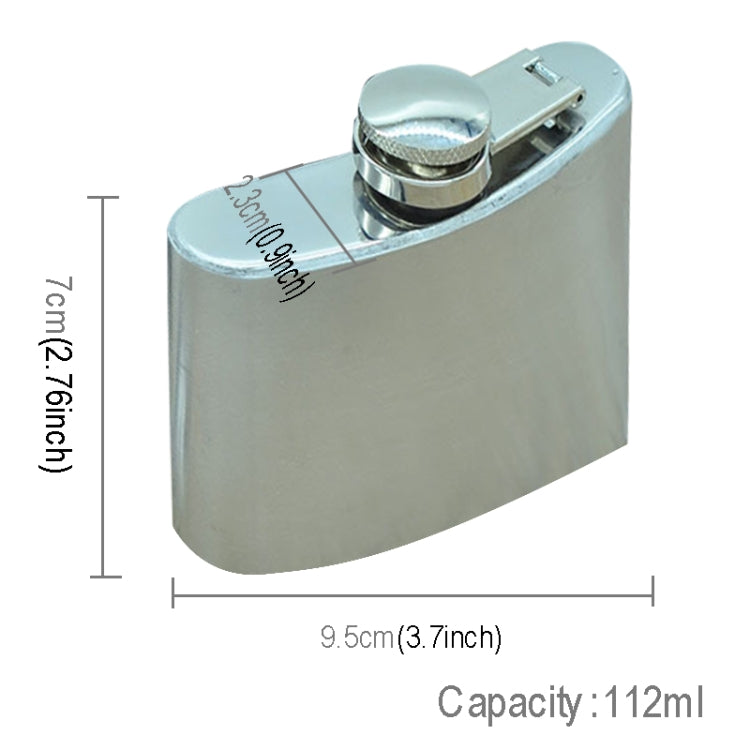 112mL (4oz) アウトドアスポーツ 携帯用 ホーム トラベル 野外 ステンレス製 ポータブル ヒップフラスク（小さなじょうご付き）（シルバー 112mL (4oz)）