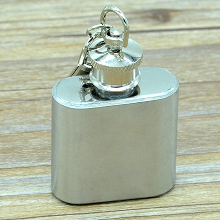 28mL(1oz) かわいいミニ携帯用ワインジャグ ステンレス製ヒップフラスク キーチェーン付き（シルバー） 28mL(1oz)