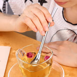 ステンレス製 茶葉ろ過用 飲料用ストロー ハーブティーフィルター ティーストレーナー ジュース カフェ コーヒー攪拌スプーン