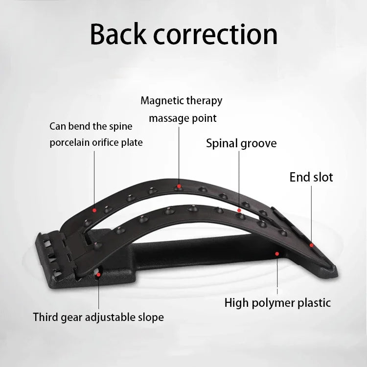 磁気療法 18個マグネット脊椎ストレッチスタビライザー 腰椎牽引ウエストマッサージャー