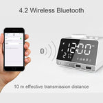 K11 Bluetooth アラームクロックスピーカー クリエイティブデジタルミュージッククロックディスプレイラジオ デュアルUSBインターフェース対応、Uディスク / TFカード / FM / AUX対応、EUプラグ、EUプラグ（ブラック）、EUプラグ（ホワイト）
