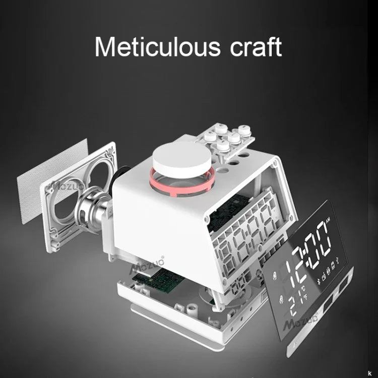 K11 Bluetooth アラームクロックスピーカー クリエイティブデジタルミュージッククロックディスプレイラジオ デュアルUSBインターフェース対応、Uディスク / TFカード / FM / AUX対応、EUプラグ、EUプラグ（ブラック）、EUプラグ（ホワイト）