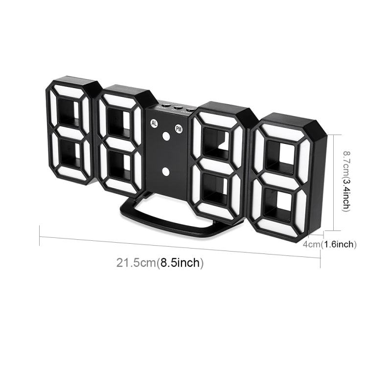 多機能大型3D LEDデジタル壁掛けアラームクロック、スヌーズ機能付き、12/24時間表示、家庭用・キッチン・オフィス用、DC 5V、CE認証、黒ボディ緑文字、黒ボディ青文字、黒ボディ白文字