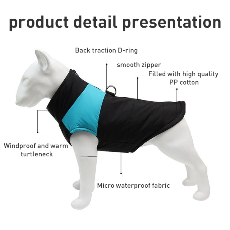 ペット用犬綿ベスト スキー服、サイズ：M、胸囲：42cm、背丈：31cm、サイズ：M