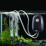 RS-390 220V 5W ダブルアウトレット調節可能流量静音水槽エアポンプ 魚タンク酸素エアポンプ、5W