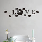 クリエイティブLOVE時計 アクリルミラーDIY壁ステッカー LOVE時計アクリルミラー（ブラック）、LOVE時計アクリルミラー（ゴールド）、LOVE時計アクリルミラー（シルバー）