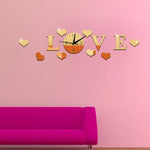クリエイティブLOVE時計 アクリルミラーDIY壁ステッカー LOVE時計アクリルミラー（ブラック）、LOVE時計アクリルミラー（ゴールド）、LOVE時計アクリルミラー（シルバー）
