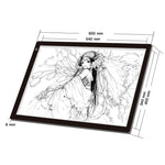 A2サイズ 23W 12V LED 3段階調光可能アクリルコピー板 アニメスケッチ用スケッチパッド、電源アダプター付き、A2電源アダプター付き