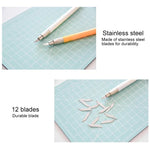 Junesix A5カッティングマットセット カッティングマット＆定規＆彫刻ナイフ Junesix A5（ミントグリーン）、Junesix A5（ピンク）、Junesix A5（ブルー）、Junesix A5（パープル）