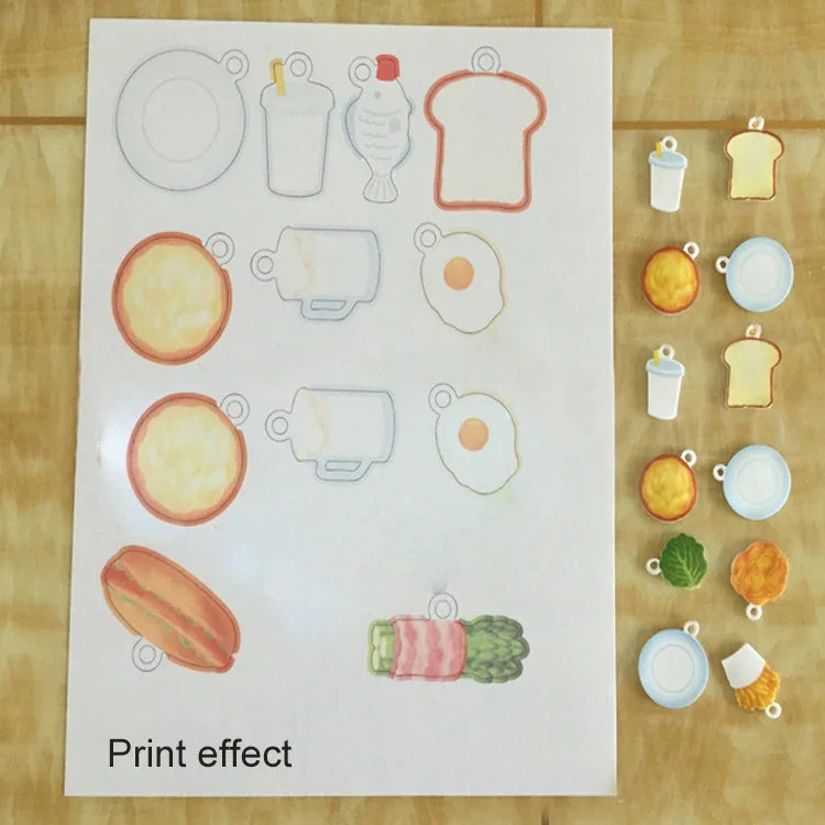 プリント熱収縮フィルム DIY エポキシプリント紙 ゴムスタンプ用素材 プリント紙、DIY熱収縮フィルム（透明）