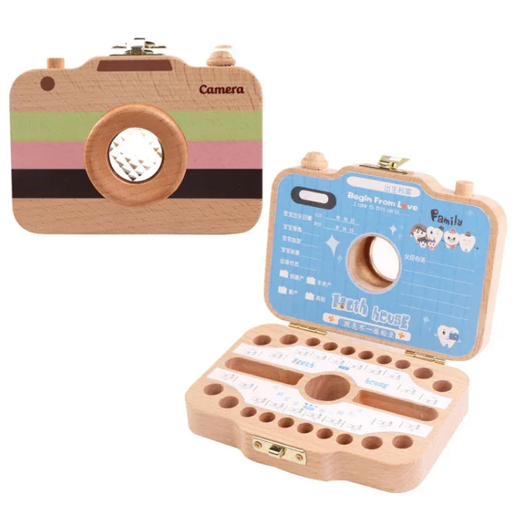 クリエイティブ木製子供用カメラ 落葉歯保存ボックス 赤ちゃんの歯収納ボックス、HC2455A、HC2455B、HC2455C、HC2455D