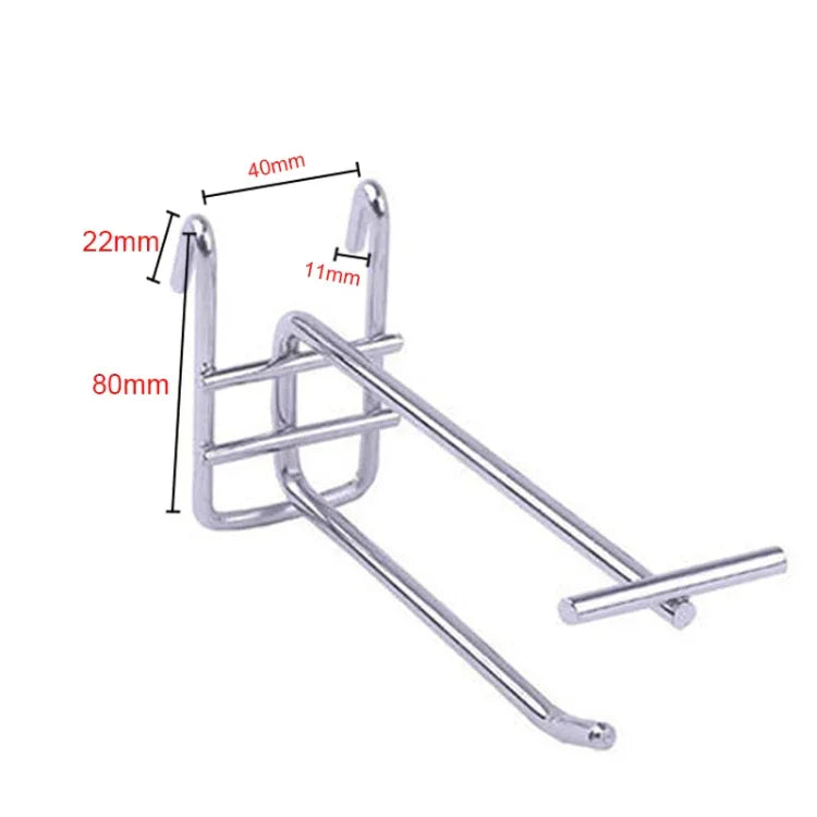 5個セット 5.8mm スーパーマーケット用アイアングリッド棚 ダブルフック、長さ: 15cm、5.8mm 15cm