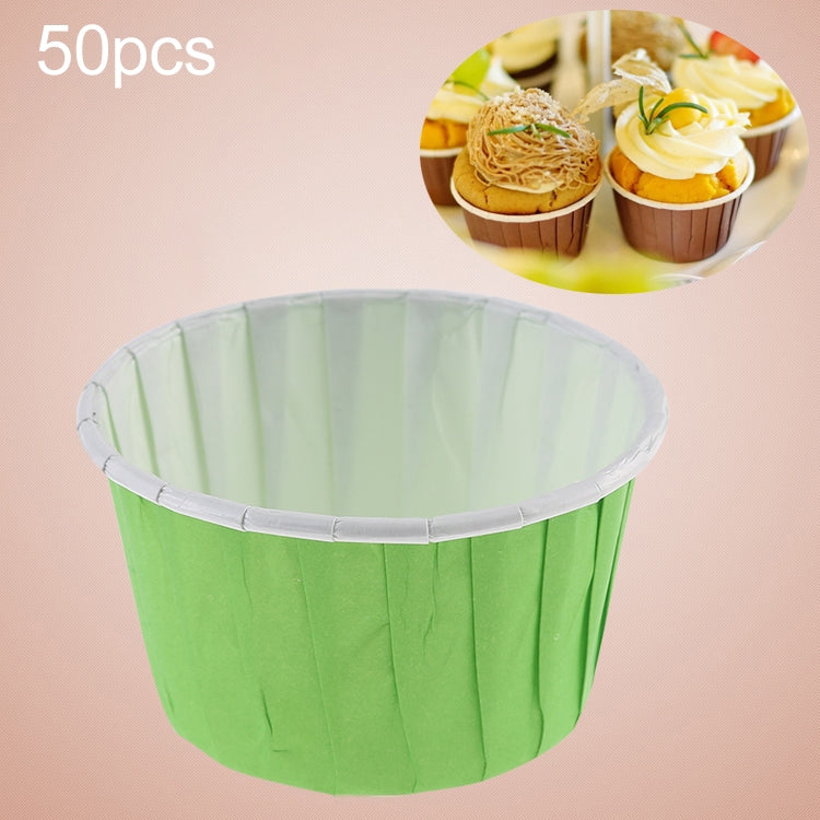 50個入り/パック 丸型ラミネーションケーキカップ マフィンケース チョコレートカップケーキライナー ベーキングカップ サイズ：5 x 3.8 x 3cm、5 x 3.8 x 3cm
