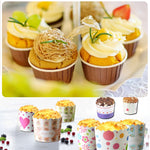 50個入り/パック 丸型ラミネーションケーキカップ マフィンケース チョコレートカップケーキライナー ベーキングカップ サイズ：5 x 3.8 x 3cm、5 x 3.8 x 3cm