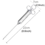 60mlステンレス製注射器 二重針 調味料用 七面鳥肉注入器 調理用具 ステンレス製マリネ注入器