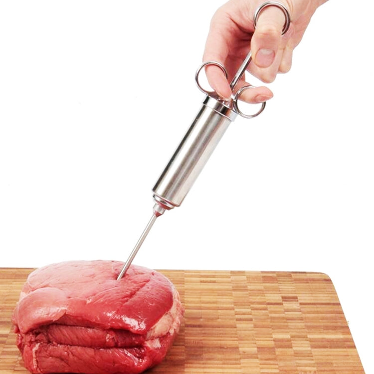 60mlステンレス製注射器 二重針 調味料用 七面鳥肉注入器 調理用具 ステンレス製マリネ注入器
