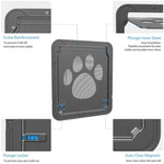 ペット足跡柄 犬用自動ロック/ロック可能ゲート 猫用安全フラップ窓 ペット用スクリーンドア, サイズ: 42x37cm, 42x37cm