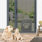 ペット足跡柄 犬用自動ロック/ロック可能ゲート 猫用安全フラップ窓 ペット用スクリーンドア, サイズ: 42x37cm, 42x37cm