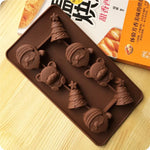 2個セットクリスマスツリーサンタクロース チョコレートデザートペストリーキッチンベーキングシリコーンアイス格子型モールド、サンタクロース
