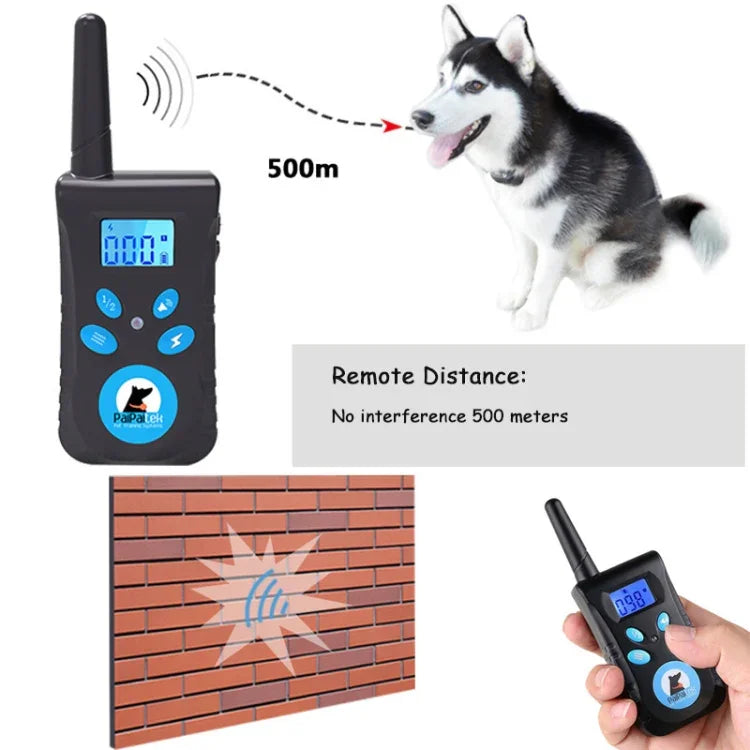 自動防止吠え首輪 ペットトレーニングコントロールシステム＋電気ショックPUレザー首輪 犬用、PD520