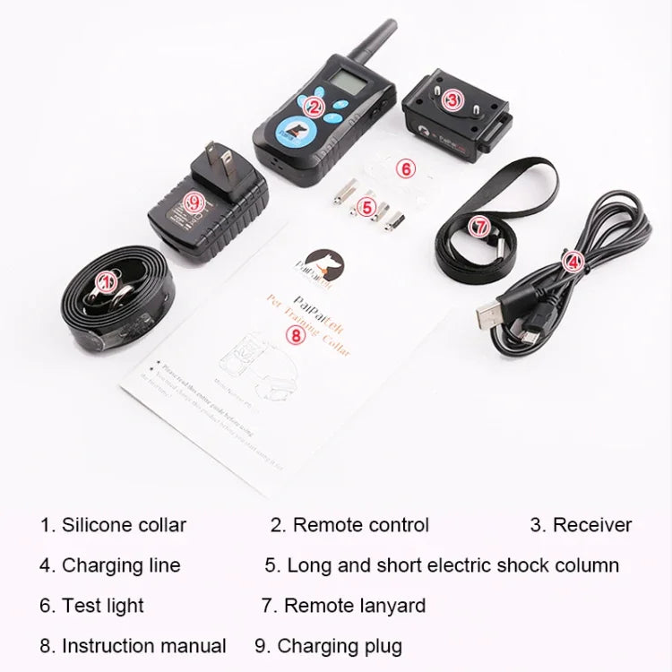 自動防止吠え首輪 ペットトレーニングコントロールシステム＋電気ショックPUレザー首輪 犬用、PD520