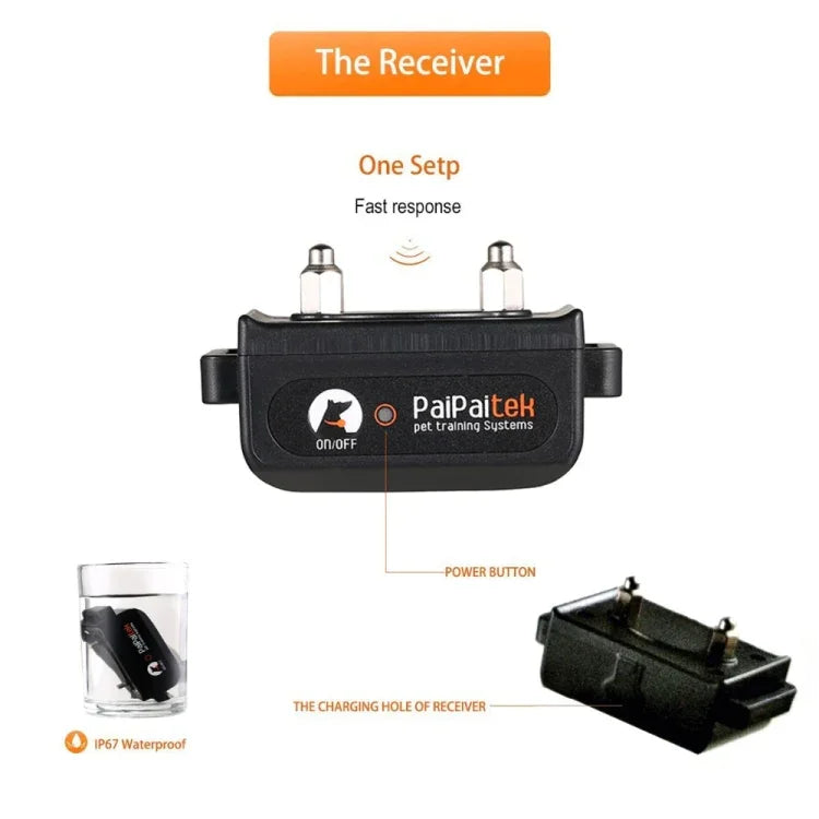 自動防止吠え首輪 ペットトレーニングコントロールシステム＋電気ショックPUレザー首輪 犬用、PD520