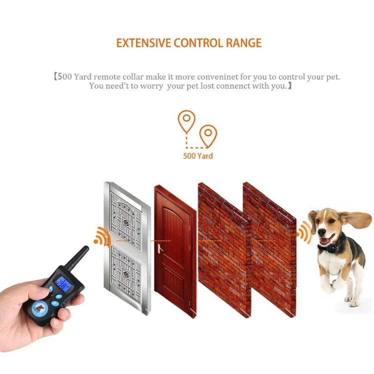 自動防止吠え首輪 ペットトレーニングコントロールシステム＋電気ショックPUレザー首輪 犬用、PD520