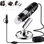 1600X拡大鏡 HDイメージセンサー 3-in-1 USBデジタル顕微鏡 8LED＆プロフェッショナルスタンド付き
