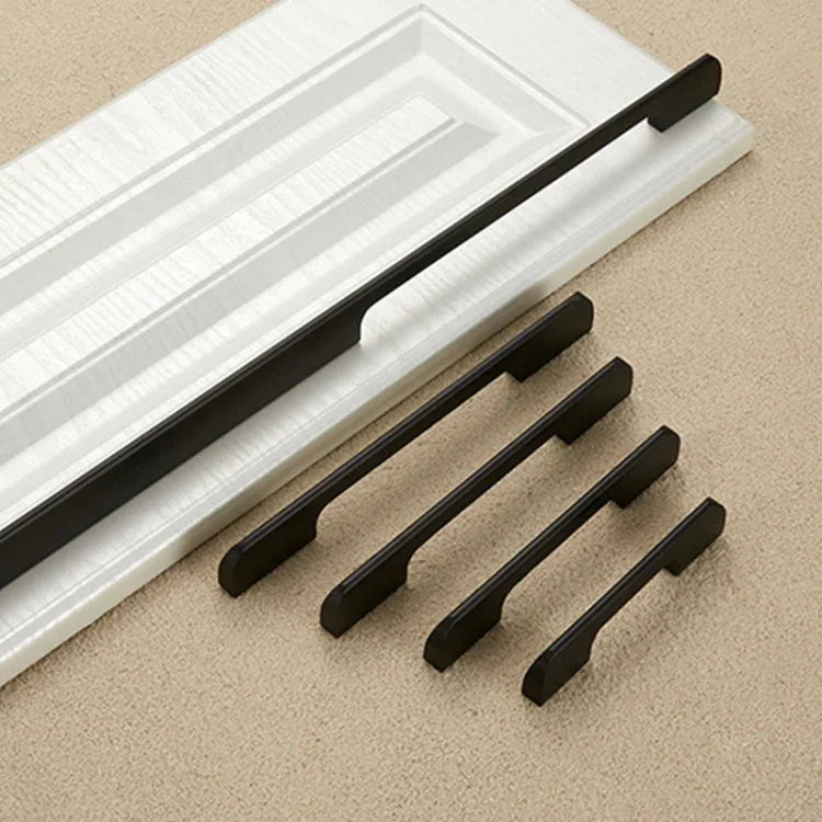 2049-128 Drawer Cabinet Door Aluminum Alloy Handle Straight Door Handle, 2049-128 (Black), 2049-128 (White)