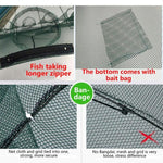 16穴 自動折りたたみ式釣りネット ナイロン製 エビ カニ ミノートラップ 魚用キャストネット 釣り道具 16穴